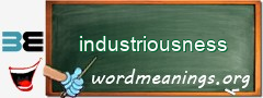 WordMeaning blackboard for industriousness